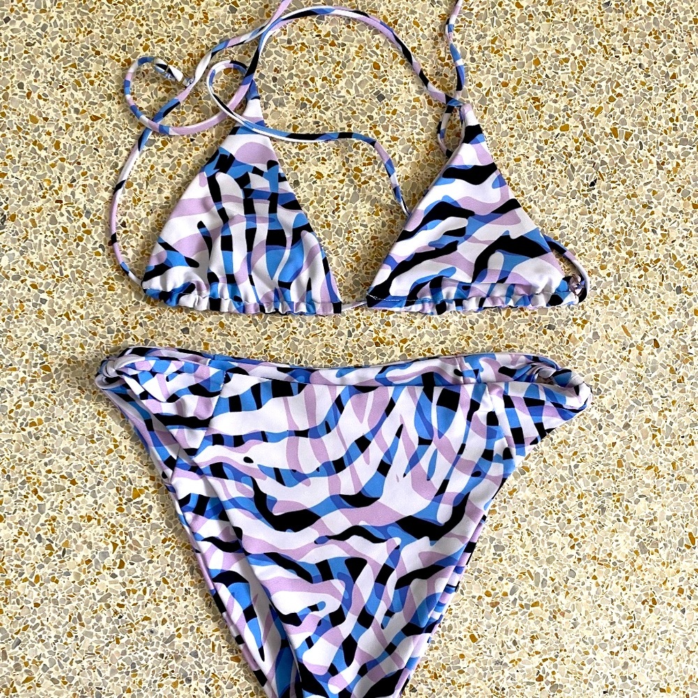 Skatie Swim Ella top, Salty bottom